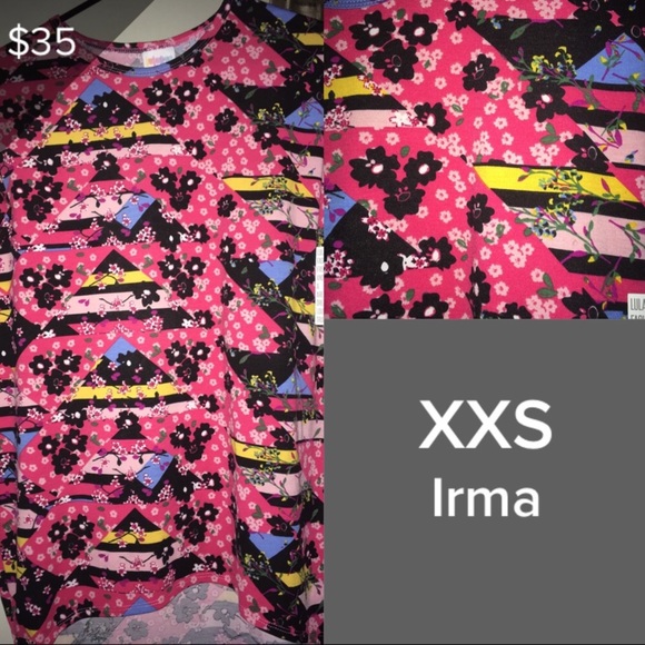 XXS Pink Floral LuLaRoe Irma Tunic - BNWT - Picture 1 of 5